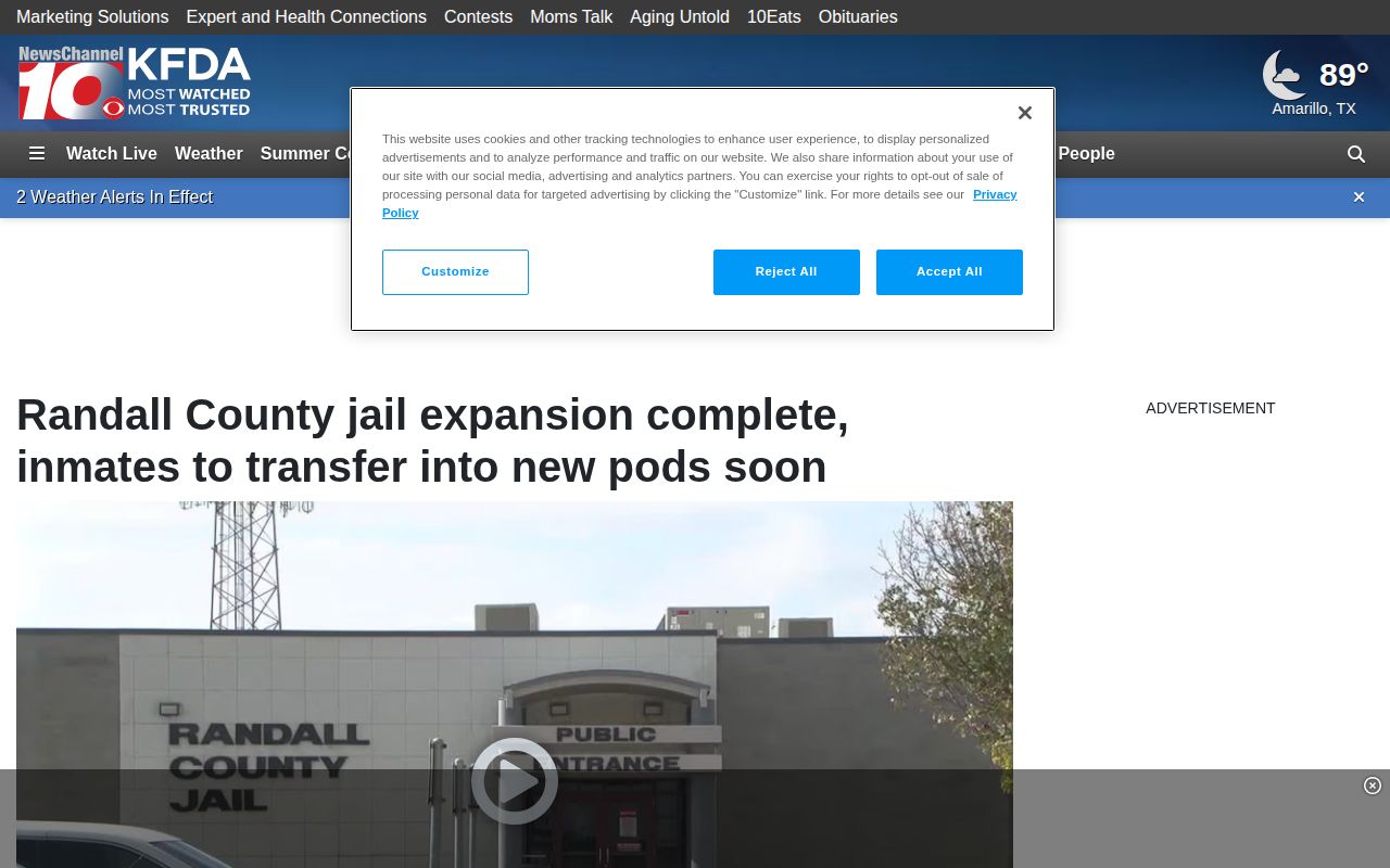 Randall County Jail release records and completed facility expansion